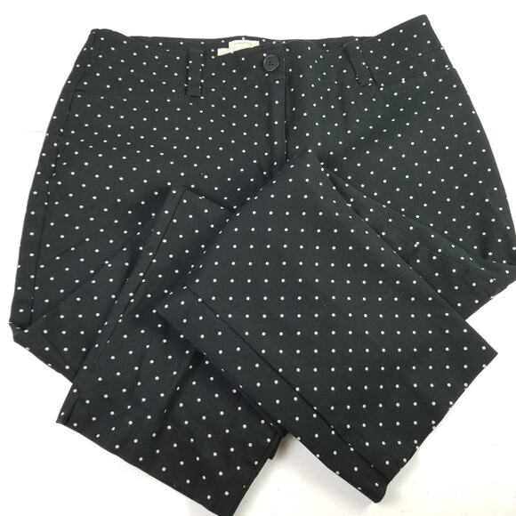 Talbots Black White Dot Signature Crop Ankle Pants Size 6 - Picture 2 of 4